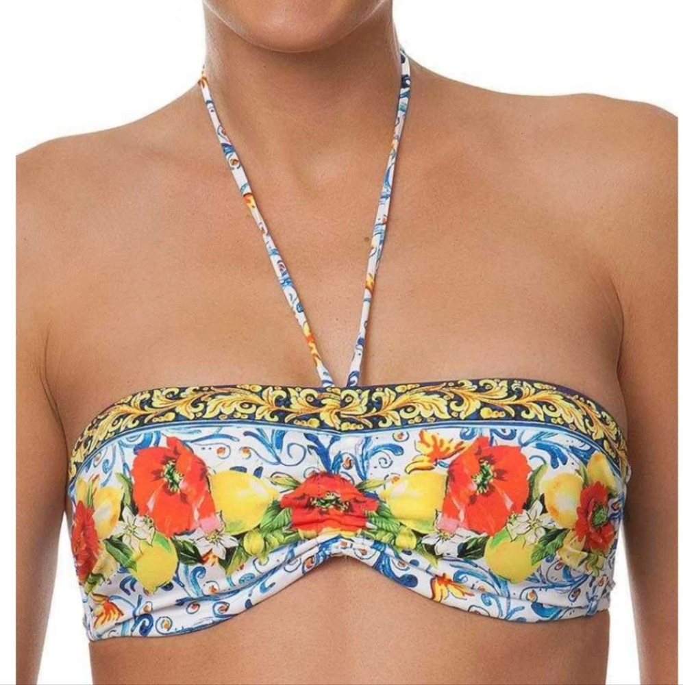New with Tags Antigel La Folie Azulejos Bandeau bikini top only 34 D